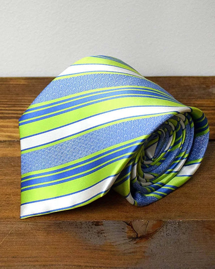 Youth CTR Green and Blue Stripe Microfiber Necktie