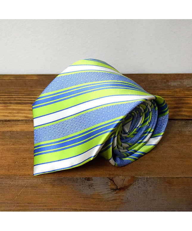 Youth CTR Green and Blue Stripe Microfiber Necktie