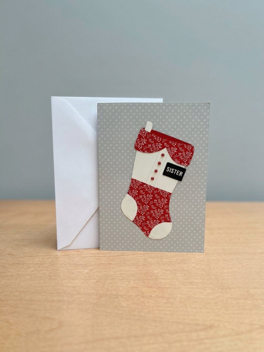 Sister Christmas Stocking Card