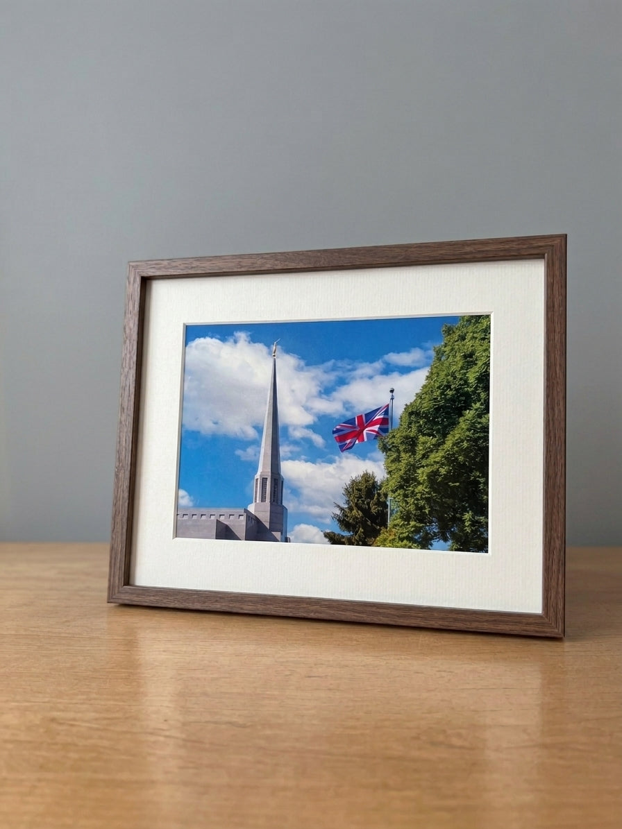Temple Spire With Union Jack, by Jonathan Ellison Photography A5 Print