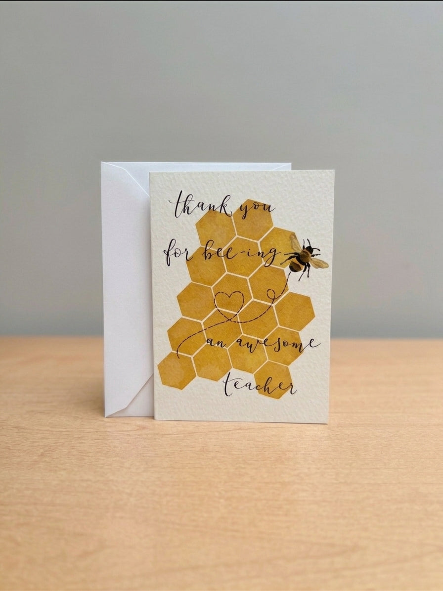 Thank You Teacher Card - Bee
