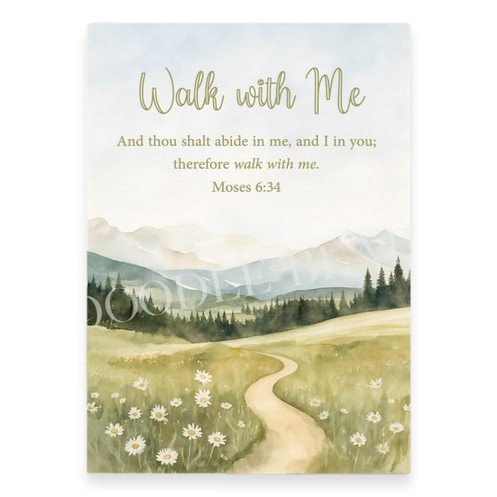 Walk With Me 2026 LDS Youth Theme Watercolor Art Prints, Meadow Print